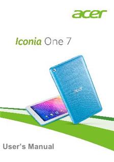 Acer Iconia One 7 manual. Camera Instructions.